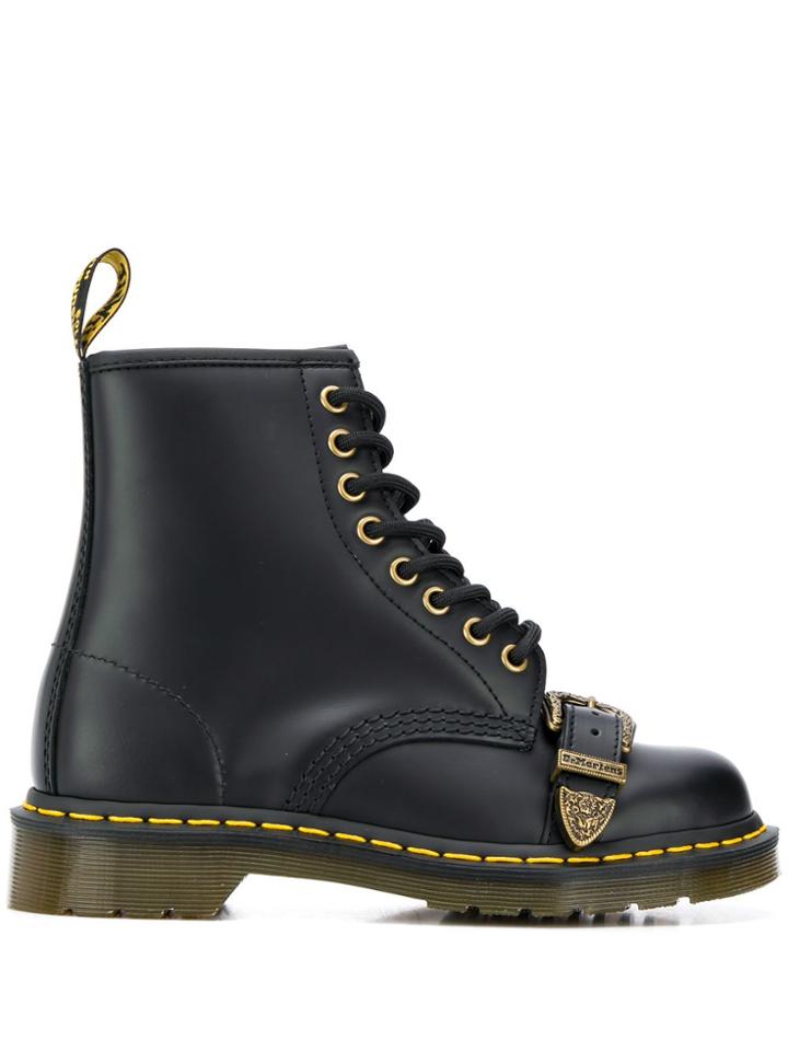 Dr. Martens Buckle Front Leather Boots - Black