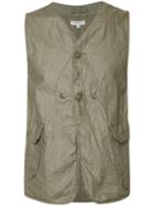 Engineered Garments Pocket Waistcoat, Men's, Size: Medium, Green, Linen/flax