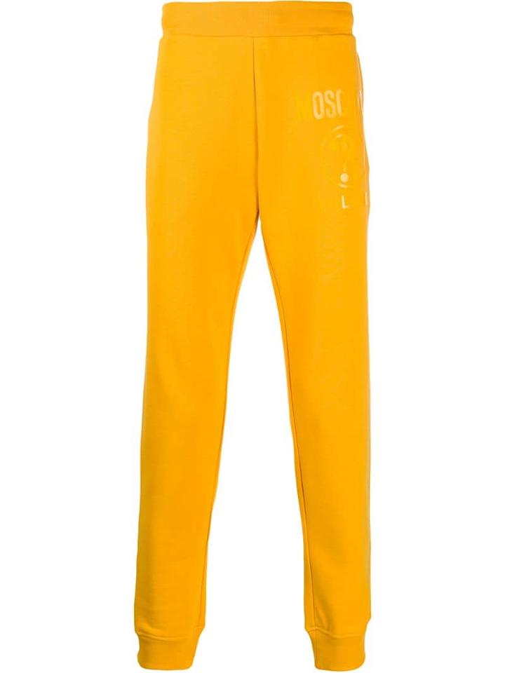 Moschino Tonal Logo Print Track Pants - Yellow