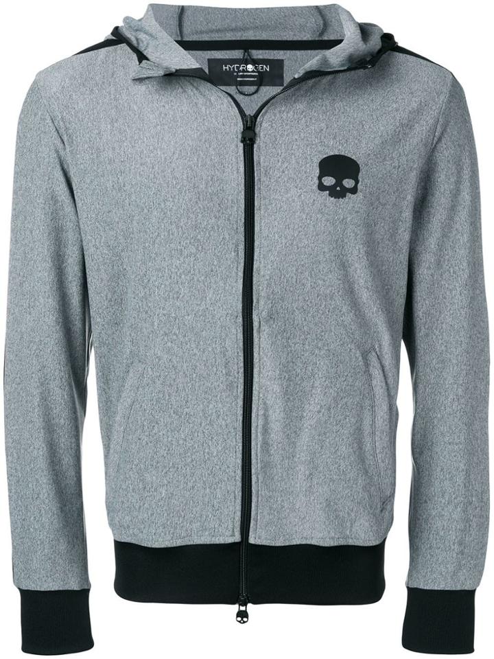 Hydrogen Chest Logo Zip Hoodie - Grey