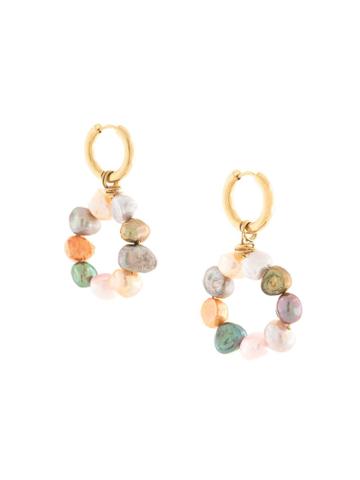Sandralexandra Roro Pearl Hoop Earrings - Gold