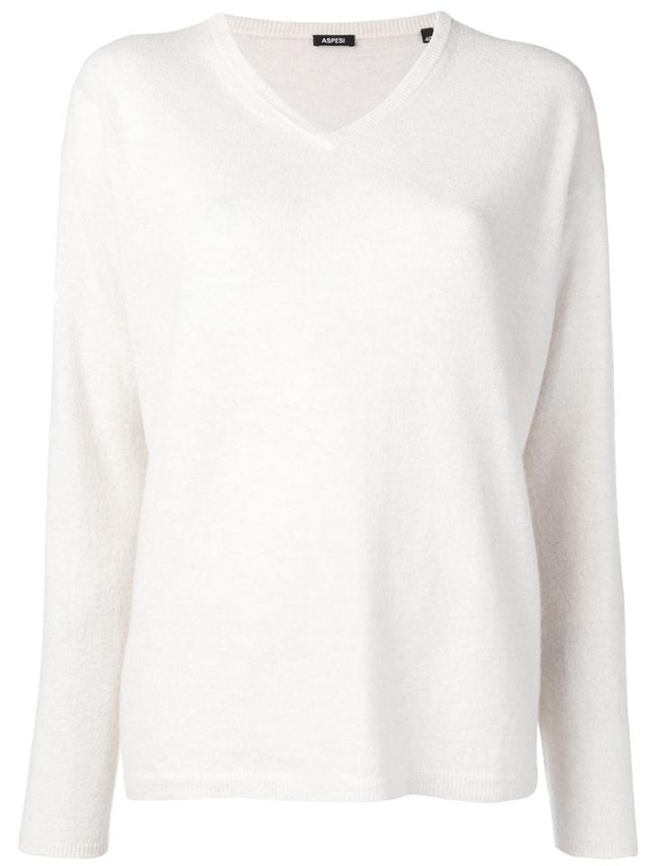 Aspesi V Neck Jumper - White