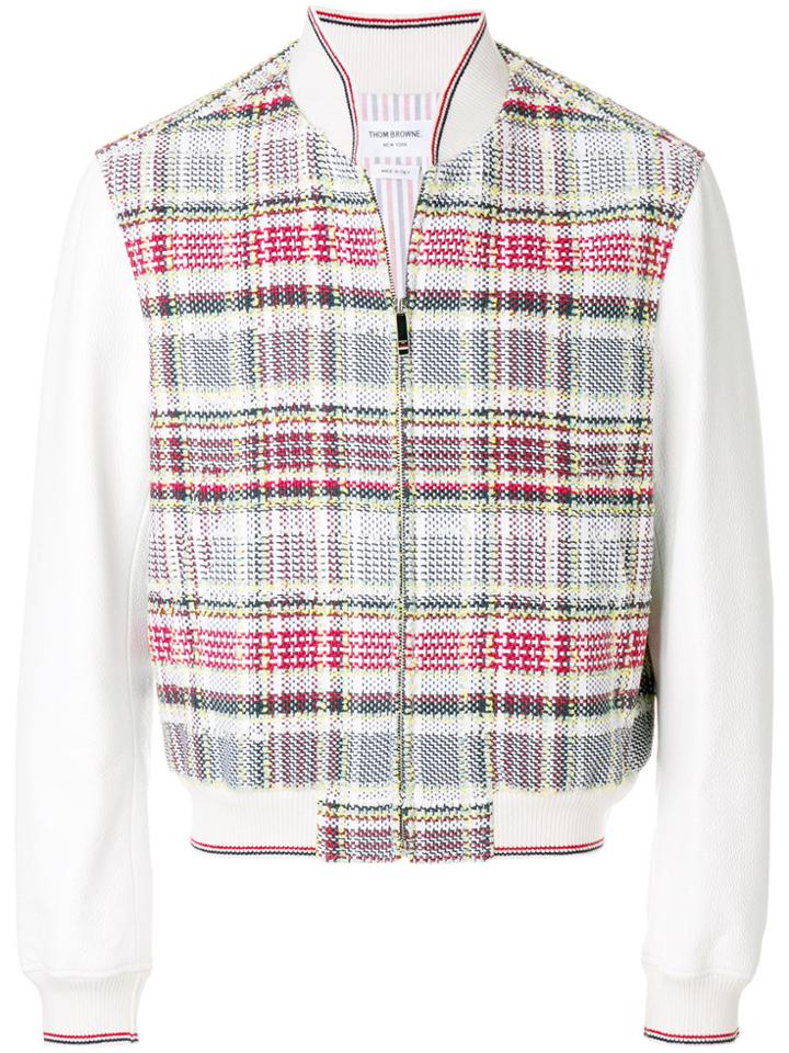 Thom Browne Plaid Bomber Jacket - White