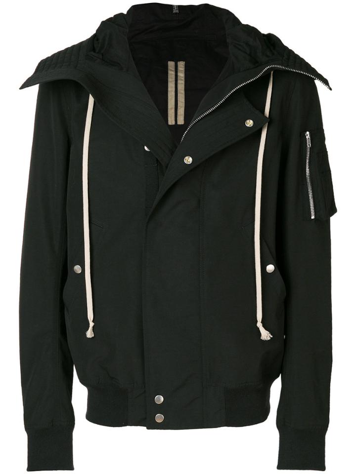 Rick Owens Drkshdw Hooded Bomber Jacket - Black