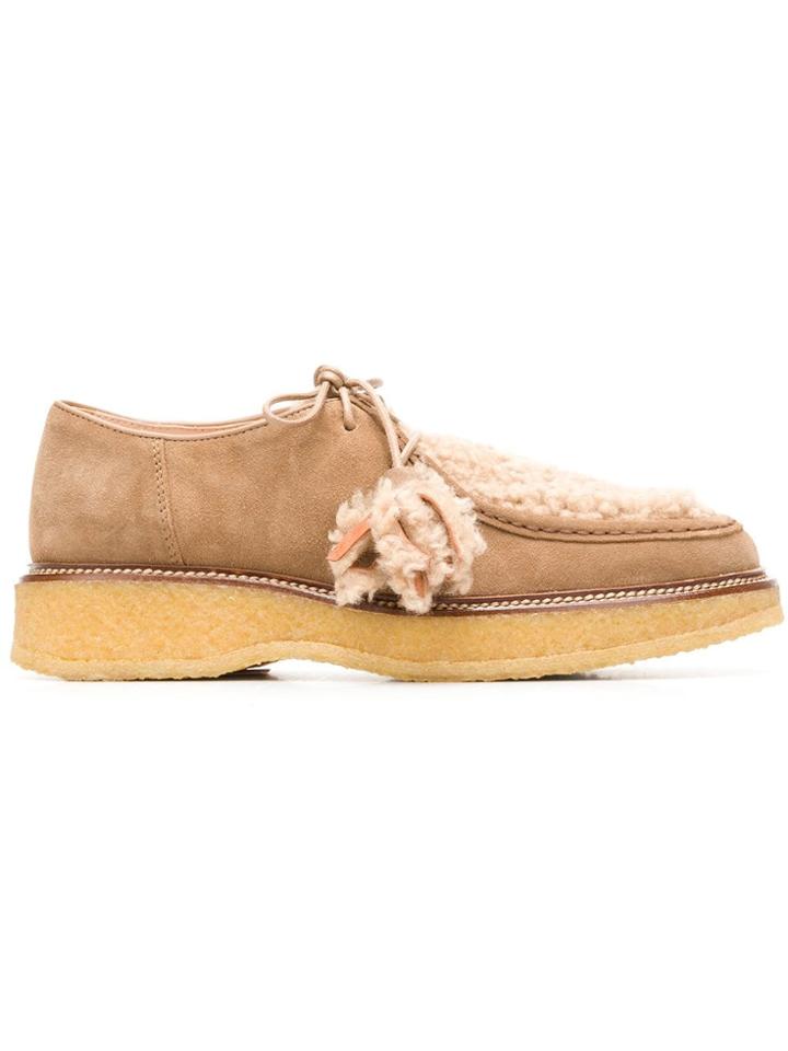 Tod's Lace-up Shearling Loafers - Neutrals
