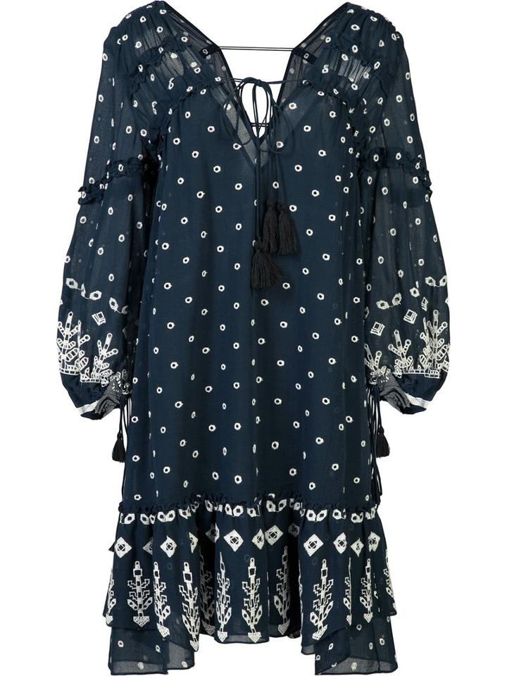 Derek Lam 10 Crosby Floral Print Sheer Dress, Women's, Blue, Cotton