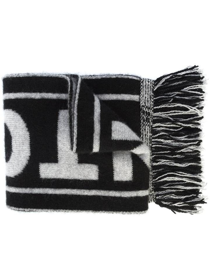 The Elder Statesman Logo Scarf - Black
