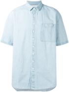 Sunnei Shortsleeved Denim Shirt, Men's, Size: Medium, Blue, Cotton