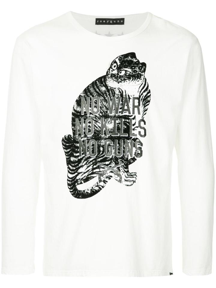 Roarguns Tiger Slogan Top - White