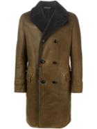 Lanvin Double Breasted Coat, Men's, Size: 50, Brown, Lamb Skin