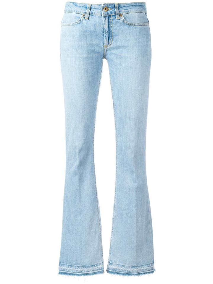 Dondup Flared Mid-rise Jeans, Women's, Size: 29, Blue, Cotton/spandex/elastane