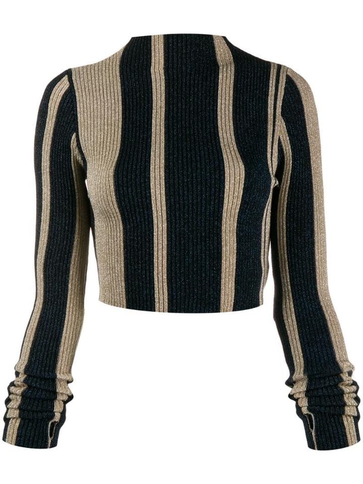 Self-portrait Striped Knit Top - Blue