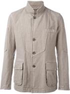 Ermanno Scervino Buttoned Jacket, Men's, Size: 50, Nude/neutrals, Cotton/linen/flax