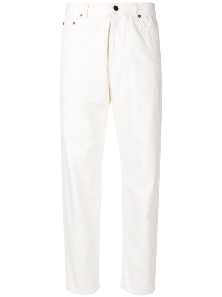 Saint Laurent Tapered Leg Jeans - White