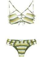 Amir Slama Striped Bikini - Green