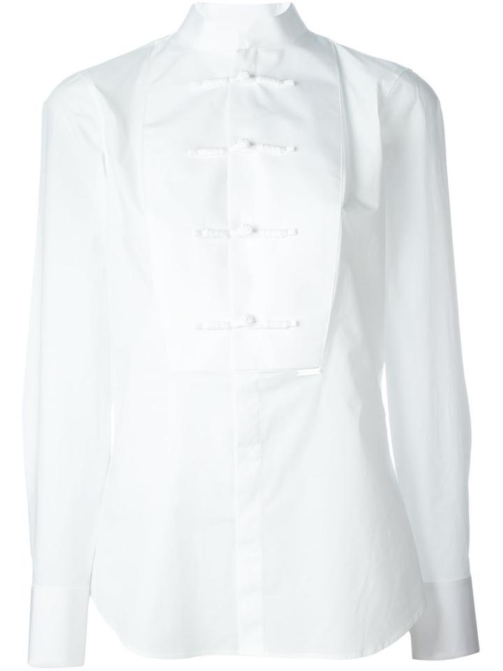 Dsquared2 'china Tux' Shirt, Women's, Size: 44, White, Cotton/spandex/elastane
