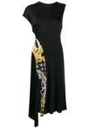 Versace Baroque Zebra Panel Dress - Black