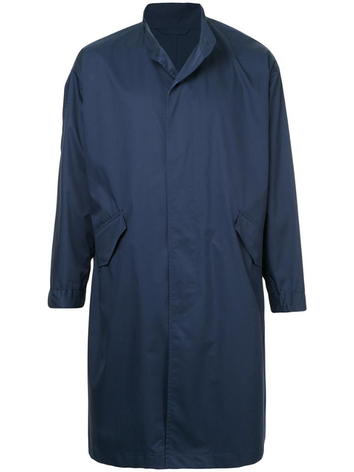 Tomorrowland Band Collar Overcoat - Blue