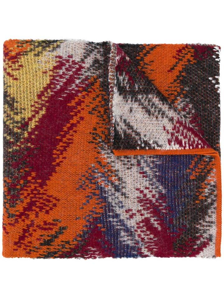Missoni Intarsia Knit Scarf - Orange