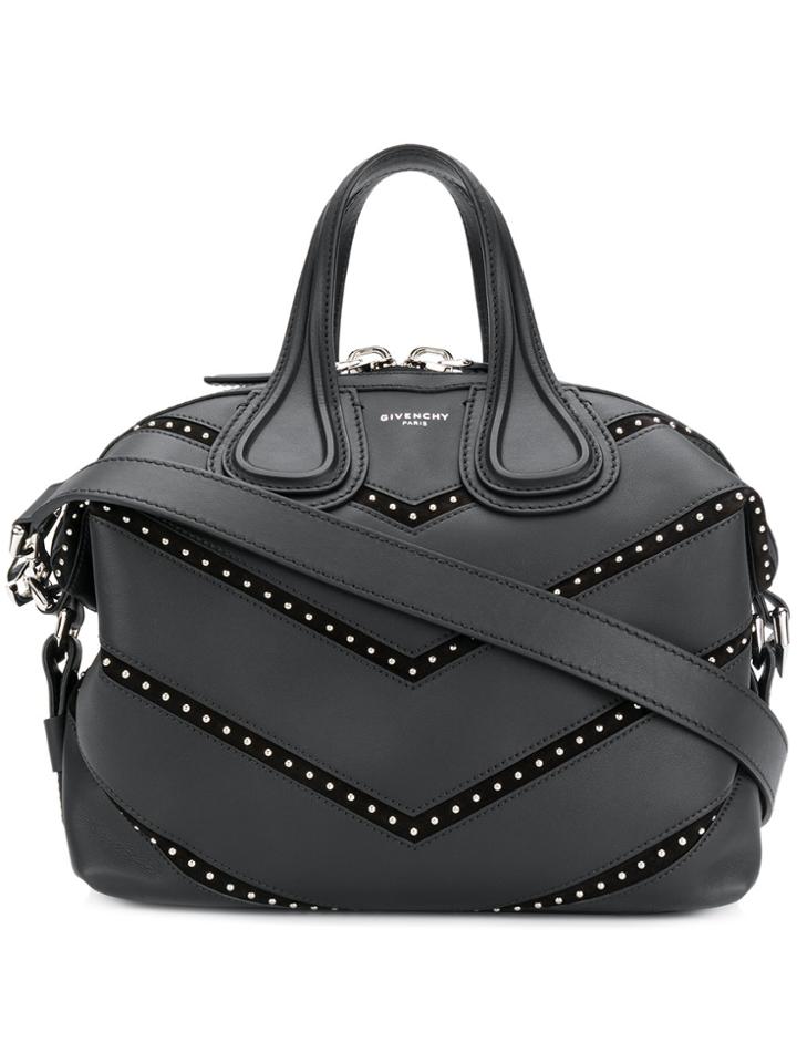 Givenchy Chevron Studded Nightingale Tote - Black