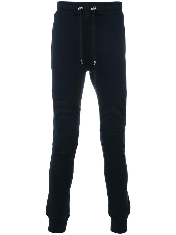 Balmain - Biker Track Pants - Men - Cotton - M, Blue, Cotton