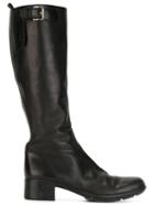 Prada Vintage Mid-calf Boots, Women's, Size: 37.5, Black