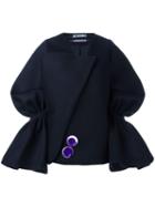 Jacquemus 'arlequin' Oversized Coat, Women's, Size: 36, Blue, Acrylic/polyester/wool