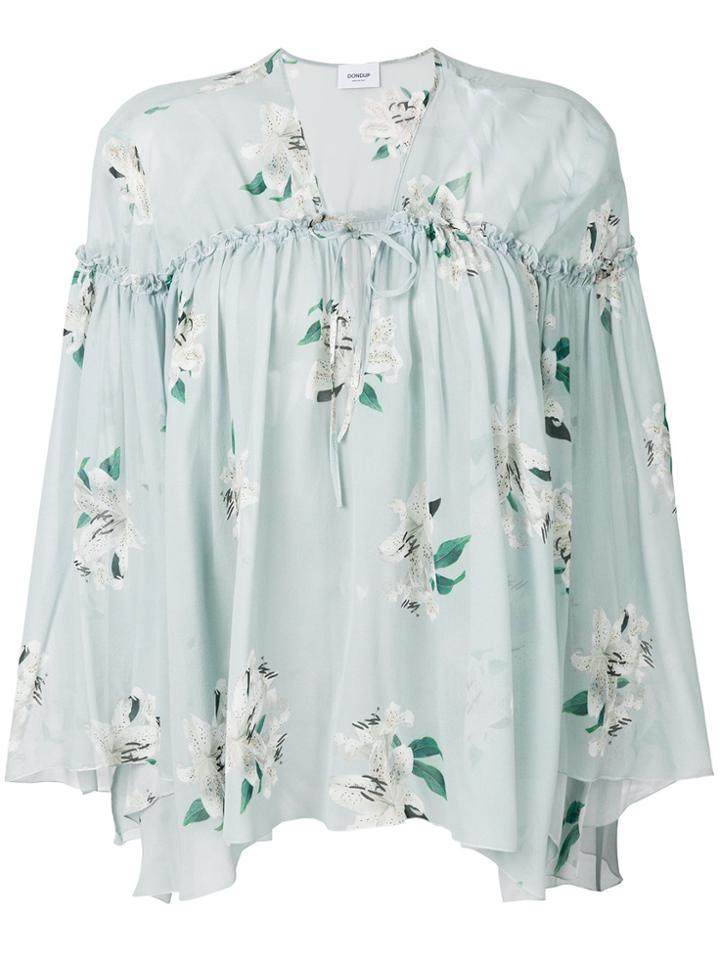 Dondup Floral Print Fluid Blouse - Blue