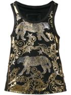 Philipp Plein - Persian Tank Top - Men - Lamb Skin/polyester/viscose - M, Black, Lamb Skin/polyester/viscose