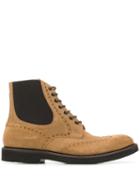 Eleventy Perforated Lace-up Boots - Neutrals