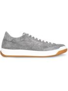 Burberry Perforated Logo Suede Sneakers - Grey