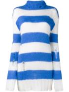Filles A Papa Striped Rollneck Sweater, Women's, Size: 0, Blue, Polyamide/mohair/merino