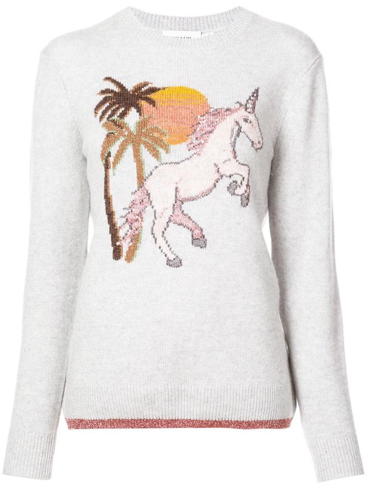 Coach Unicorn Intarsia Cashmere Jumper - Grey