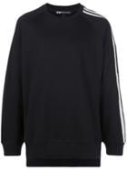 Y-3 Oversized Three-stripe Sweatshirt - Black