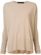 Victor Alfaro Crew Neck Jumper, Women's, Size: Medium, Nude/neutrals, Polyester/viscose