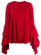 Giambattista Valli Ruffled Top - Red