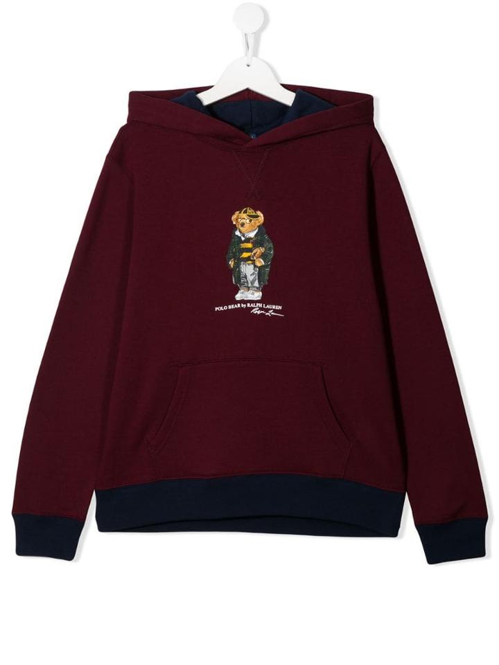 Ralph Lauren Kids Teen Bear Print Hoodie - Red