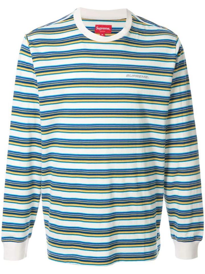 Supreme Multi Stripe Ls Top - White