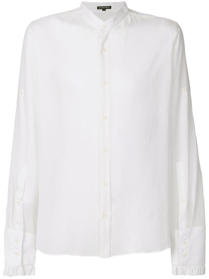 Ann Demeulemeester Plain Mandarin Collar Shirt - White