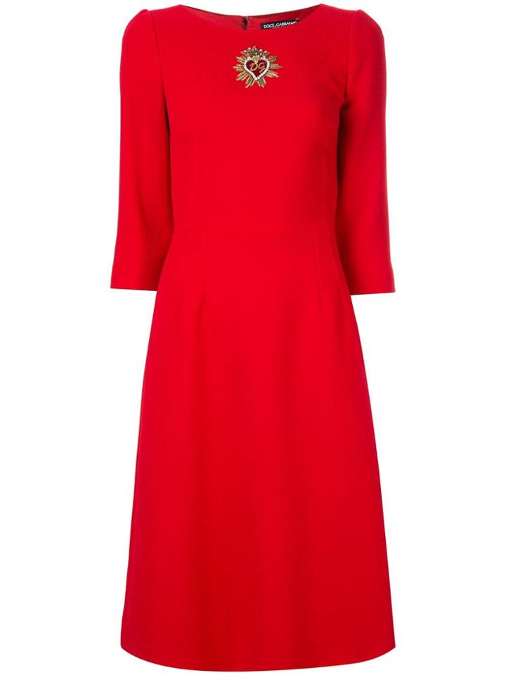 Dolce & Gabbana A-line Midi Dress - Red