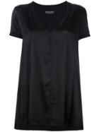 Twin-set V-neck T-shirt, Women's, Size: Xl, Black, Silk/spandex/elastane/viscose