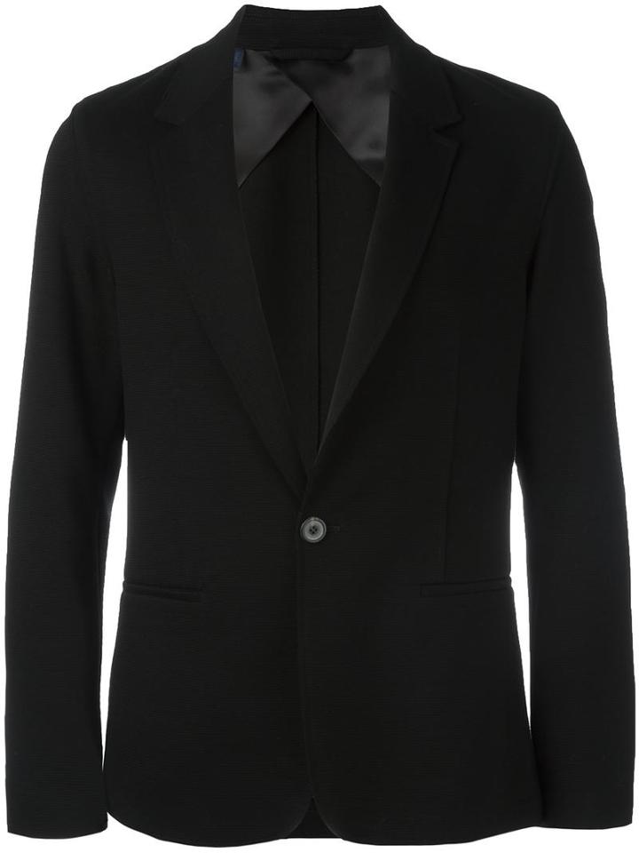 Lanvin Single Button Blazer, Men's, Size: 48, Black, Cotton/viscose