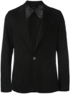 Lanvin Single Button Blazer, Men's, Size: 48, Black, Cotton/viscose