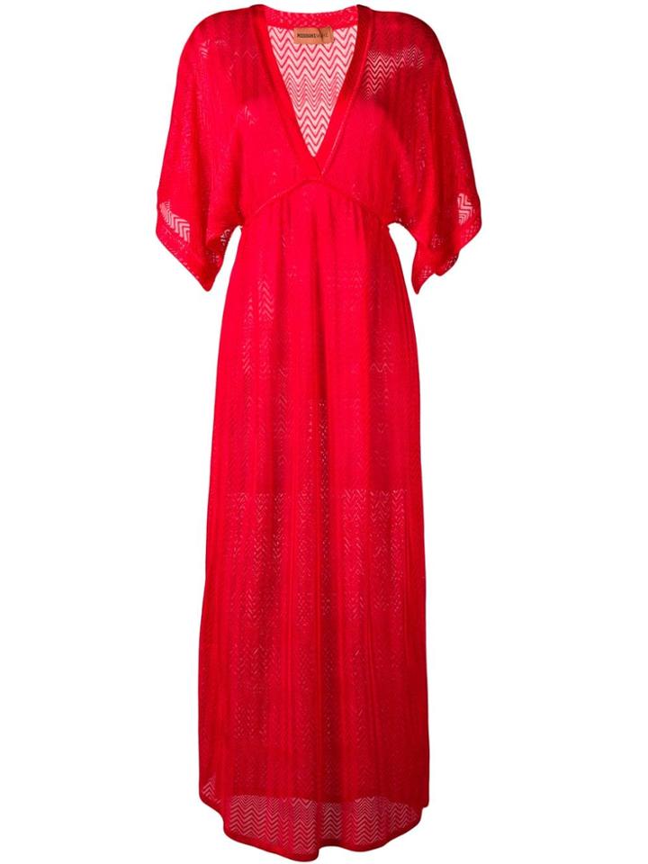 Missoni Mare Chevron Knit Beach Dress - Red
