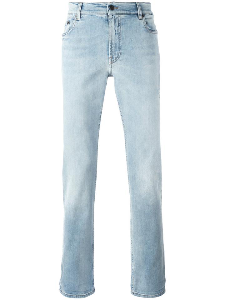 Prada Stonewashed Slim-fit Jeans, Men's, Size: 31, Blue, Cotton/spandex/elastane