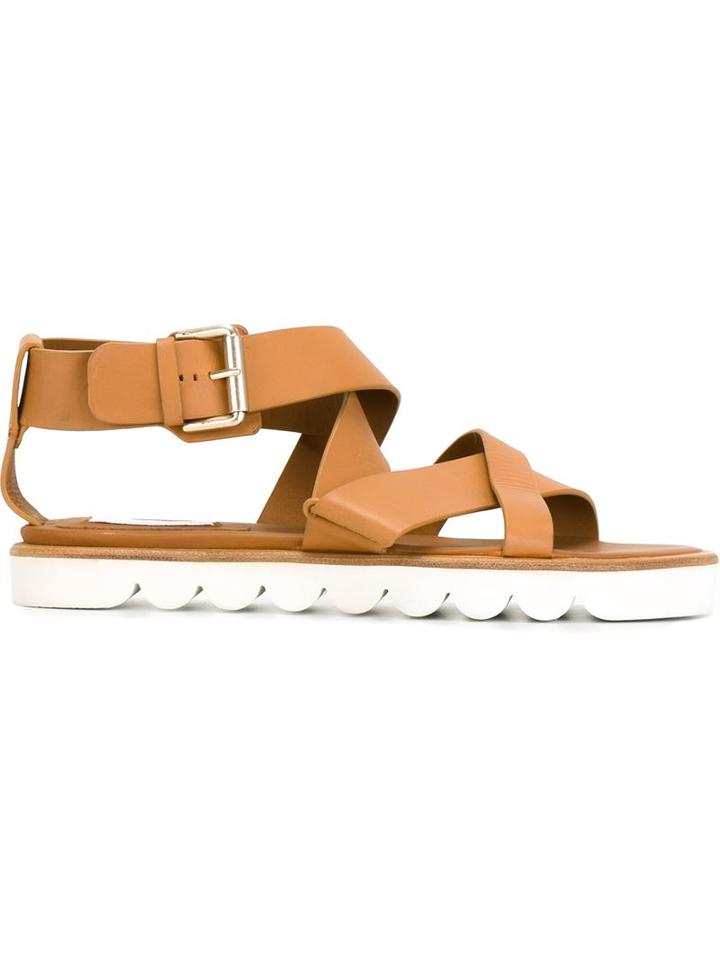 See By Chloé Vegas Sandals, Women's, Size: 38.5, Brown, Leather/rubber