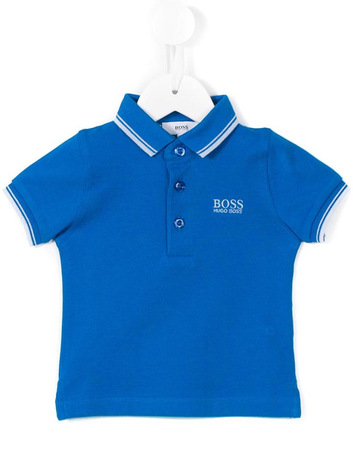 Boss Kids - Striped Trim Polo Shirt - Kids - Cotton - 36 Mth, Blue