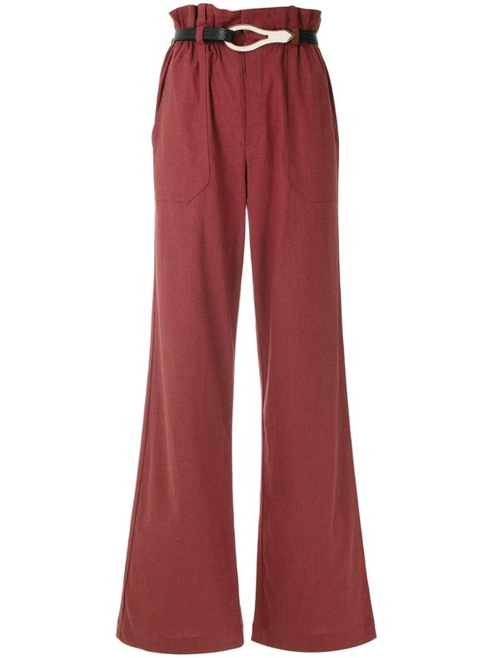 Framed Calça Pantalona Linen Framed - Red