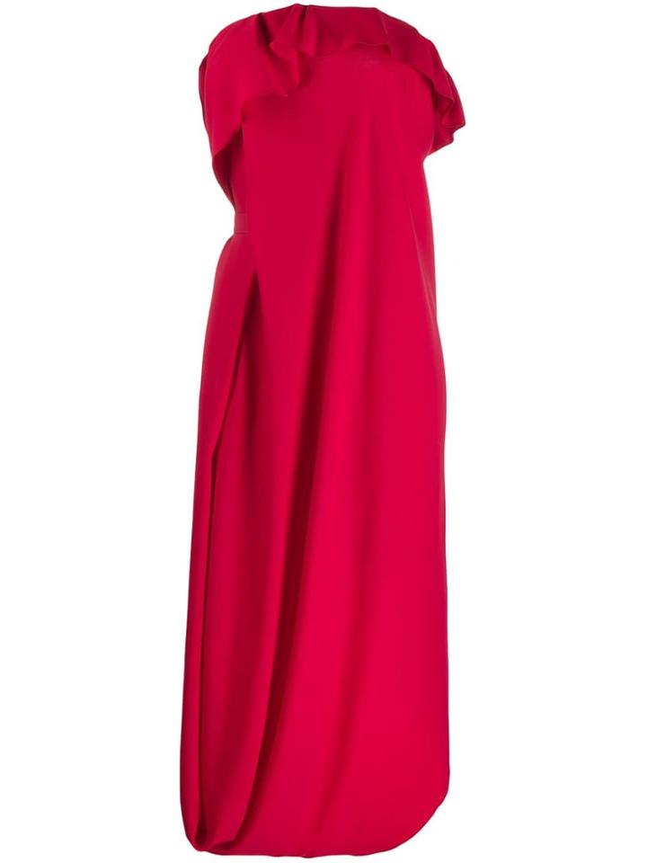 Poiret Strapless Draped Dress - Red