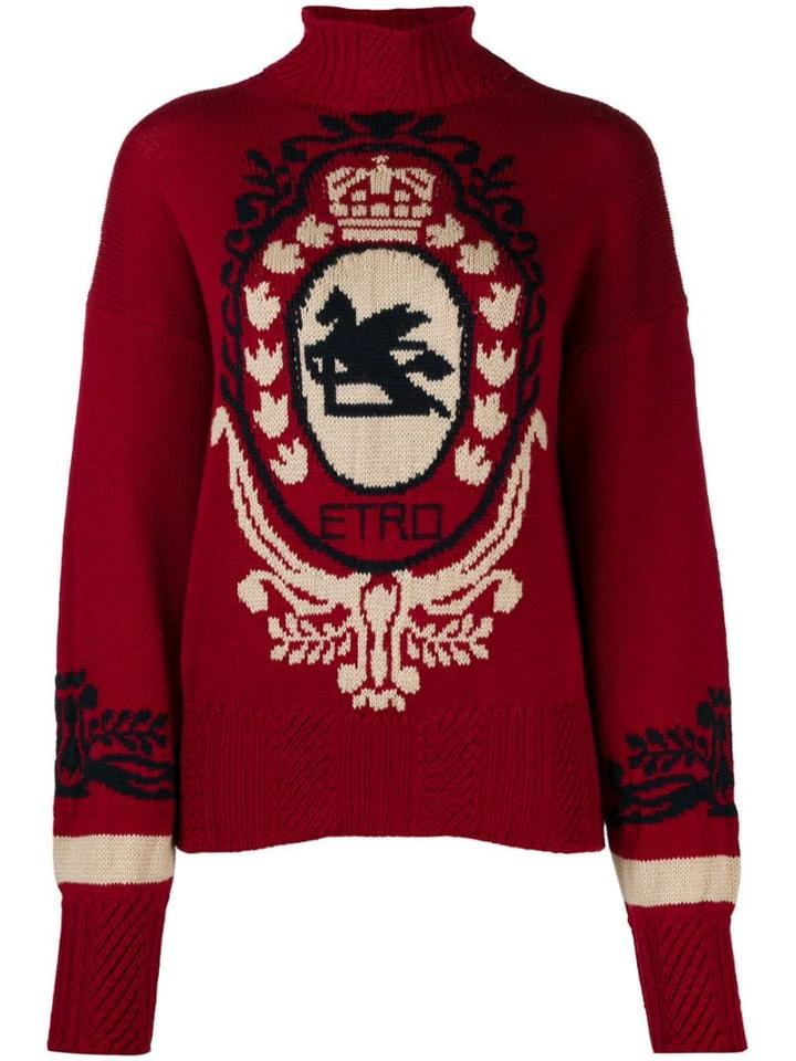 Etro Contrast Knit Jumper - Red